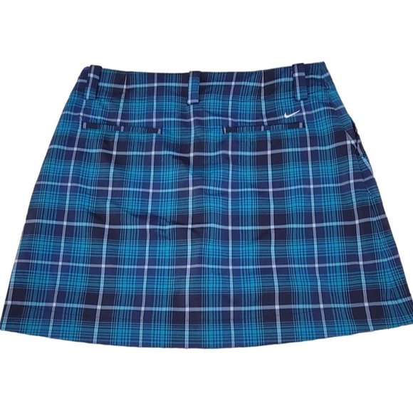 Nike Golf Women's Athletic Skirt w/ Shorts Dri-Fit Plaid Blue Size 10 NEW w/ Tag - Picture 2 of 16